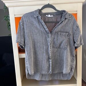 Jane and Delancey Gray Denim Top